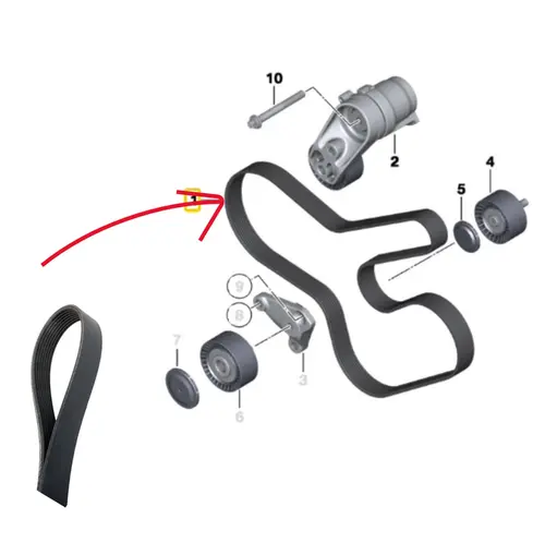 CORREIA POLY V BMW 3.0 24V N55 2008 A 2019 11287628659