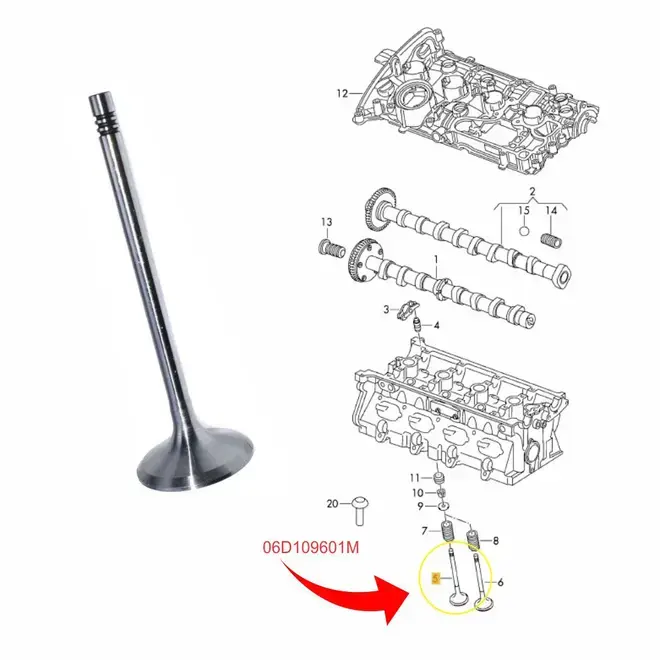 VALVULA ADM AUDI/VW 2.0 16V TFSI/2.5 20V 104X33.8X6X3 /SKU633