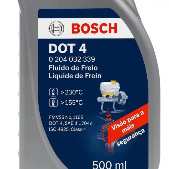 Fluido de Freio Bosch DOT 4 Sintético 500ml ABS Sistema Hidráulico - Unitário