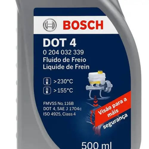 Fluido de Freio Bosch DOT 4 Sintético 500ml ABS Sistema Hidráulico - Unitário