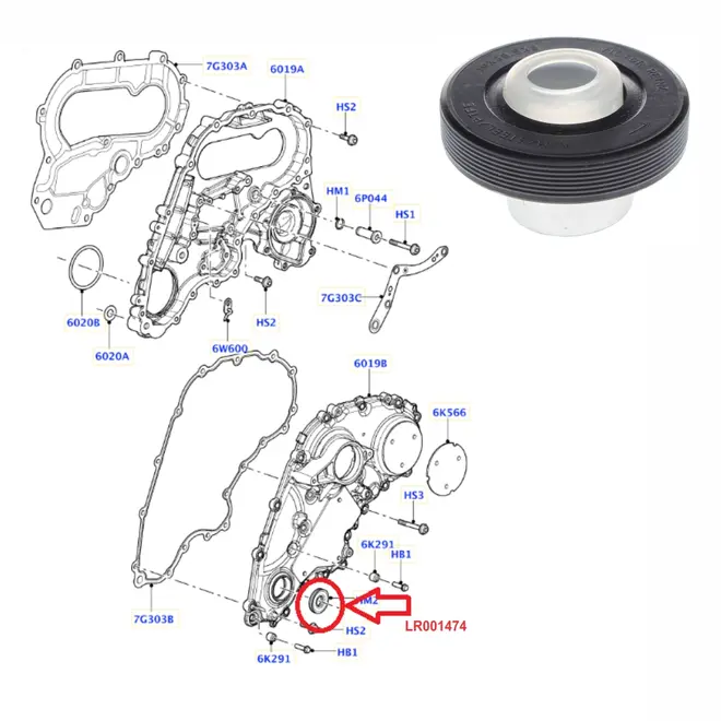 Retentor Virabrequim Dianteiro Volvo Land Rover 3.0 3.2