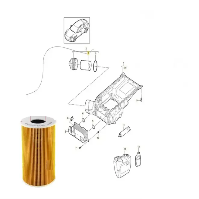 Filtro Óleo Motor Audi Porsche 3.0 TFSI 3.2 FSI C/ Vedação