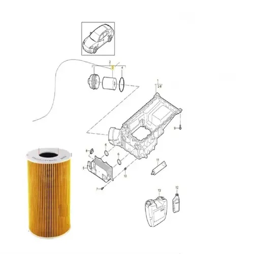 Filtro Óleo Motor Audi Porsche 3.0 TFSI 3.2 FSI C/ Vedação