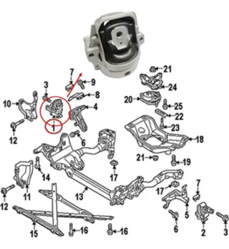 Coxim Motor Direito Audi A6 Q7 3.0 24V TDI Com Sensor