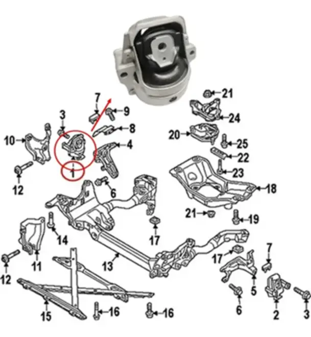 Coxim Motor Esquerdo Audi A6 Q7 3.0 24V TDI Com Sensor