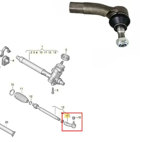 TERMINAL DIREÇÃO LADO ESQUERDO AUDI A1 A3 VW BORA GOLF NEW BEETLE UP 1.0 A 2.0 1998 A 2021