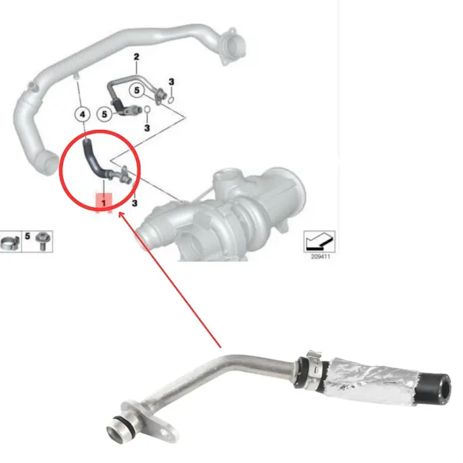 Mangueira Água Turbina BMW X3 3.0 N55 Alta Resistência