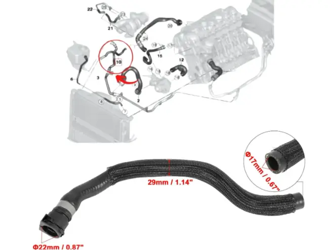 MANGUEIRA RETORNO ÁGUA BMW 135I 335I Z4 3.0 24V N55 2007 A 2013