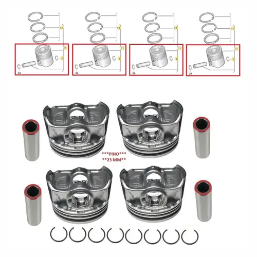 JG PISTAO STD AUDI/VW 2.0 16V TFSI/TSI PINO 23 MM 2009 A 2017 Ã˜ 82,5 MM 1.0X1.2X2.0 06H10