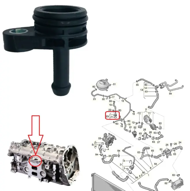 TUBO ÁGUA CABEÇOTE AUDI A1 A3 A4 A5 A6 A7 Q3 Q5 TT VW ARTEON TIGUAN FUSCA GOLF JETTA PASSAT 1.8 2.0 2012 A 2024