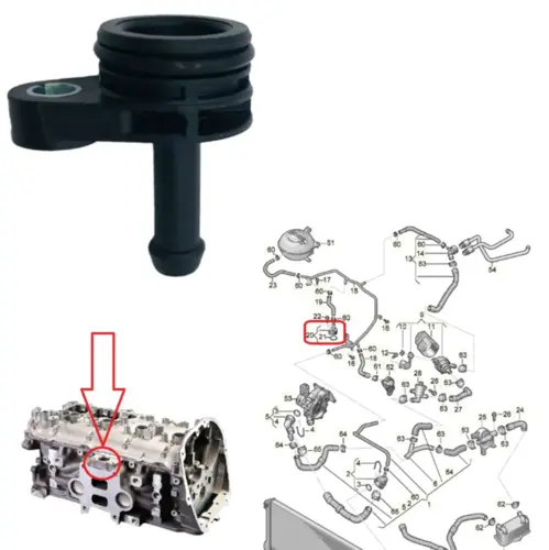 TUBO ÁGUA CABEÇOTE AUDI A1 A3 A4 A5 A6 A7 Q3 Q5 TT VW ARTEON TIGUAN FUSCA GOLF JETTA PASSAT 1.8 2.0 2012 A 2024