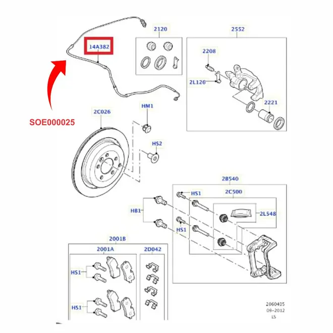 SENSOR PASTILHA FREIO TRASEIRO LAND ROVER DISCOVERY 3/4 2005 A 2016/ RR SPORT 2005 A 2013