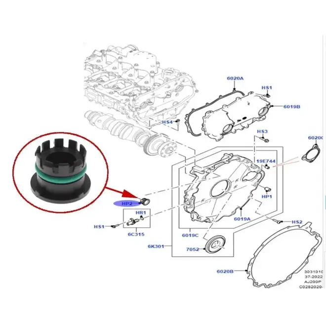 SELO TAMPÃO MOTOR LAND ROVER DEFENDER EVOQUE DISCOVERY JAGUAR 2017 A 2023 LR135858
