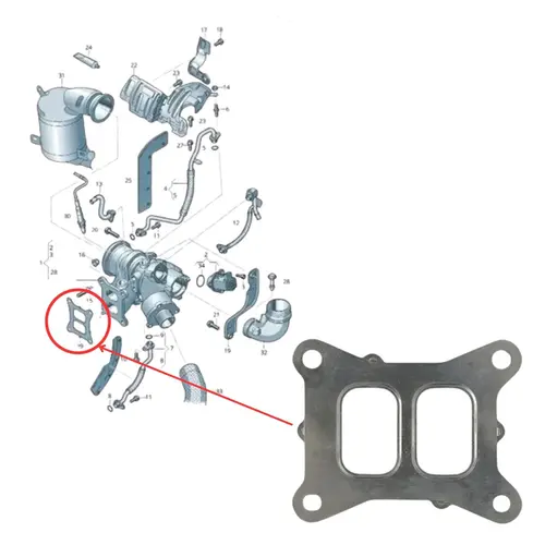 JUNTA COLETOR ESCAPE AUDI A1 A3 A4 A5 A6 A7 Q3 Q5 TT PORSCHE MACAN VW FUSCA GOLF JETTA PASSAT TIGUAN 1.8 2.0 TFSI TSI 2007 A 2025 06L253039