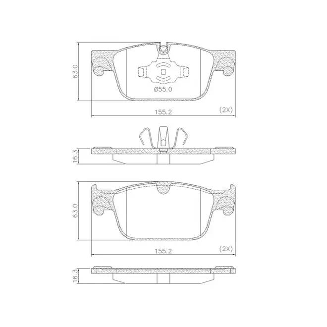 JG PASTIHA FREIO DIAN VOLVO S60/S90/V60/XC60 2.0 16V T5/T8/D5 2017 A 2022 31423652/SKU3321