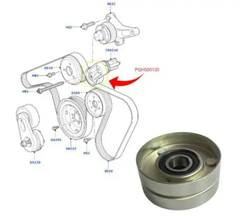 POLIA TENSORA CORREIA ALTERNADOR LAND ROVER DISCOVERY RANGE ROVER SPORT 2.7 24V TDV6 DIESEL 2004 A 2018 PQH500130