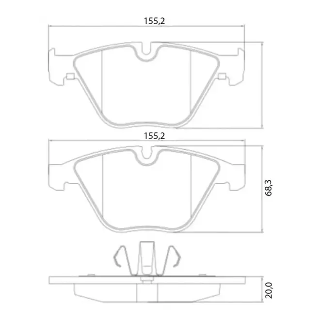 JG PASTILHA FREIO DIANT BMW 320I/325I/328I/X1 2.0/3.0 2005 A 2015 34112288858/SKU1853