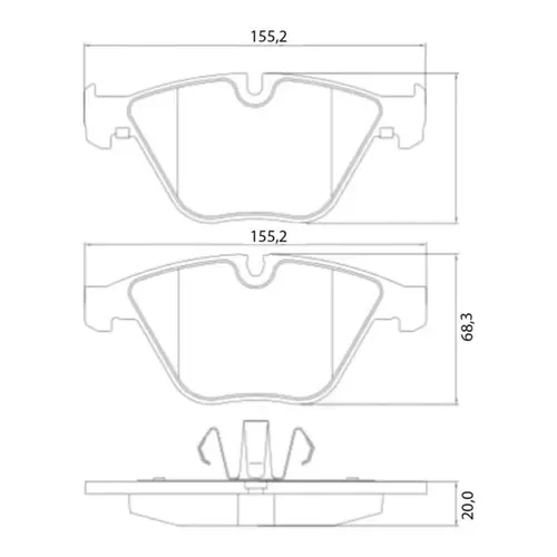 JG PASTILHA FREIO DIANT BMW 320I/325I/328I/X1 2.0/3.0 2005 A 2015 34112288858/SKU1853