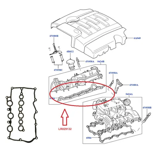 JUNTA TAMPA VALVULA LAND ROVER 2.7/3.0 24V TDV6 2005 A 2020 LR029132/SKU851