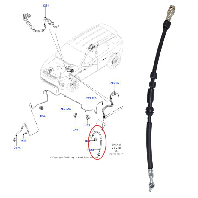 FLEXIVEL FREIO DIAN DIR LAND ROVER EVOQUE/DISCOVERY SPORT 2015 A 2020 LR135811/SKU4035