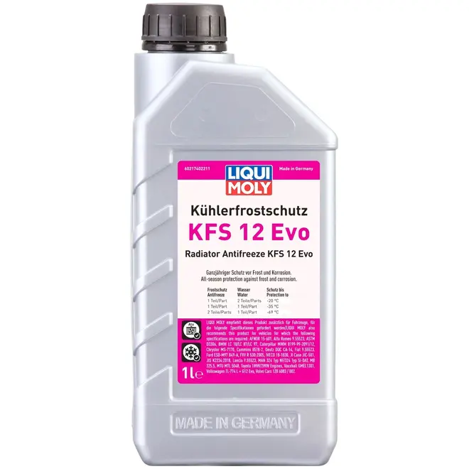 ADITIVO PARA RADIADOR LIQUI MOLY KFS 12 EVO CONCENTRADO ANTIFREEZE G12 EVO 1L 21740
