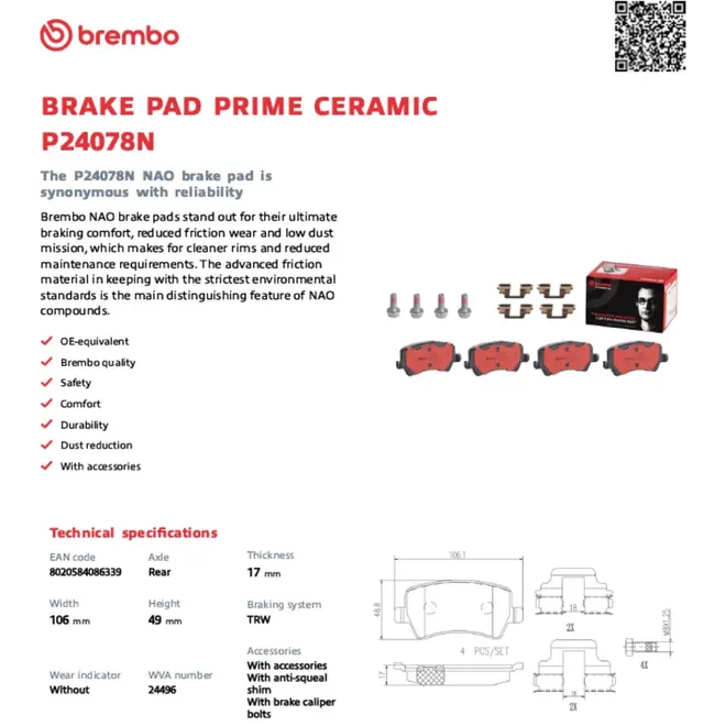 JG PASTILHA TRAS CERAMICA FREELANDER 2/EVOQUE/DISCOVERY SPORT/S60/S80/XC60/XC90 2003 A 202
