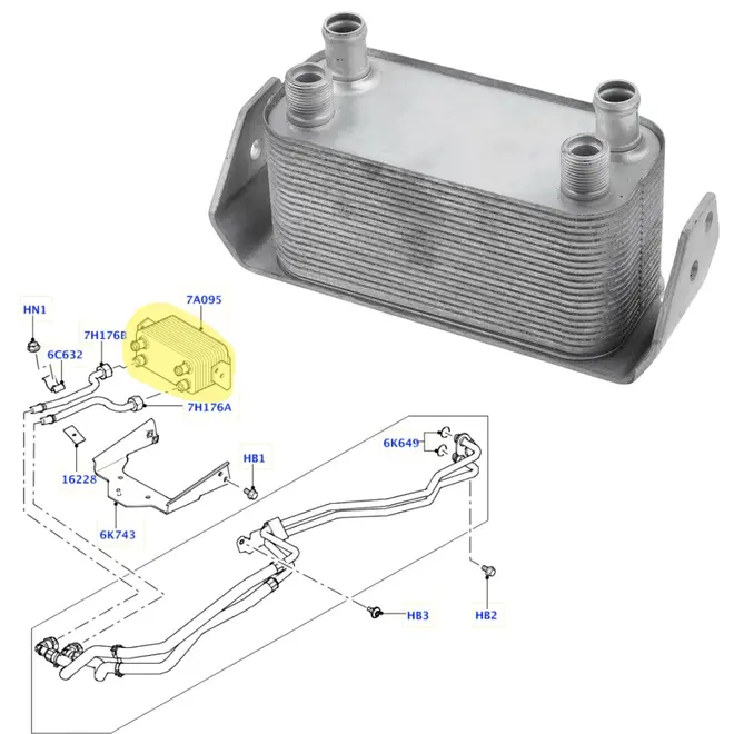 RADIADOR RESFRIAMENTO ÓLEO CÂMBIO 6HP28 LAND ROVER DISCOVERY 4 RANGE ROVER SPORT 5.0 32V V8 GASOLINA 2009 A 2014 LR013722