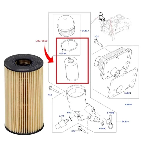 FILTRO OLEO MOTOR JAGUAR E-PACE XF LAND ROVER DEFENDER EVOQUE DISCOVERY SPORT VELA 2.0 16V SI4 SD4 2017 A 2024