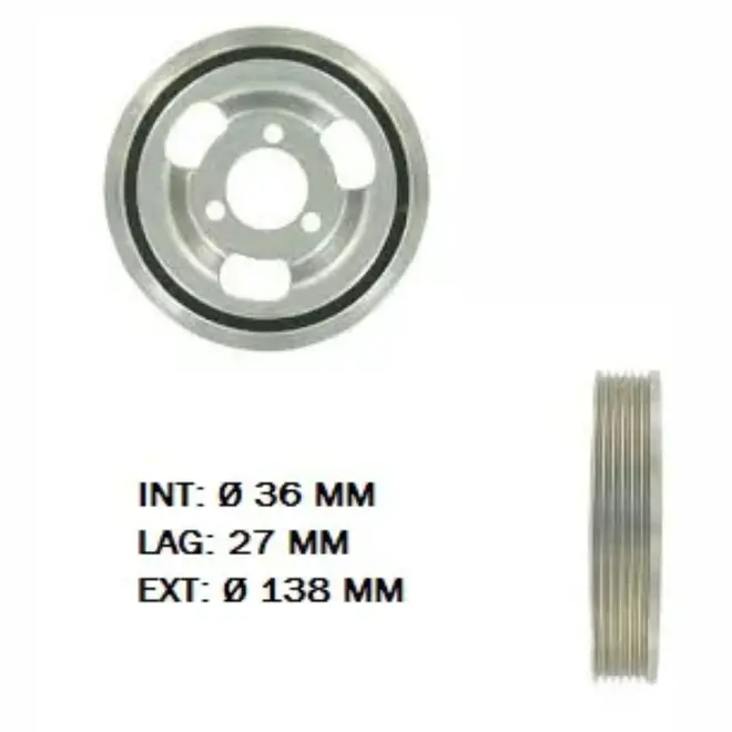 POLIA VIRABREQUIM  BMW/MINI 116/118/316/COOPER 1.6 16V 2007 A 2015 11237622909/SKU1593