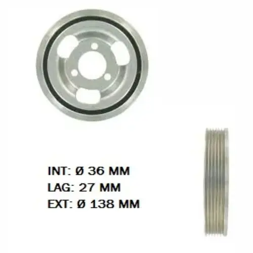 POLIA VIRABREQUIM  BMW/MINI 116/118/316/COOPER 1.6 16V 2007 A 2015 11237622909/SKU1593