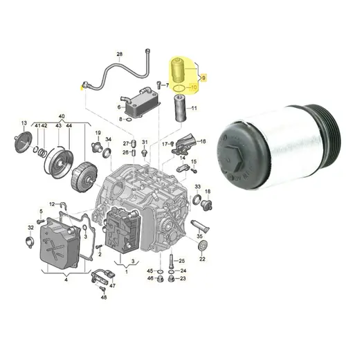 TAMPA FILTRO TRANSMISSÃO AUTOMATIZADA AUDI Q3 RSQ3 RS3 TTRS VW TIGUAN JETTA 2.0 16V 2.5 20V TFSI/TSI GASOLINA 2012 A 2026 0BH325159
