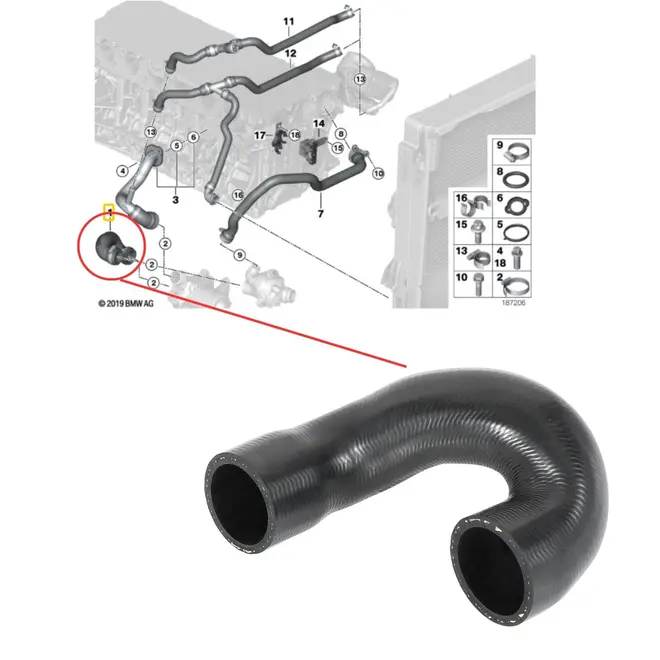 MANG BOMBA AGUA/VALVULA BMW 3.0 24V N52 2005 A 2011 11537521049/SKU4299