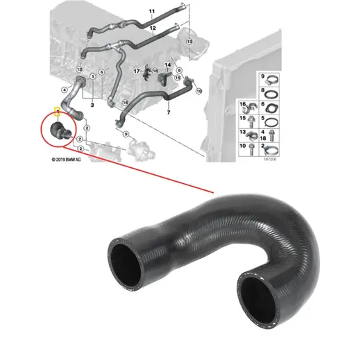 MANG BOMBA AGUA/VALVULA BMW 3.0 24V N52 2005 A 2011 11537521049/SKU4299
