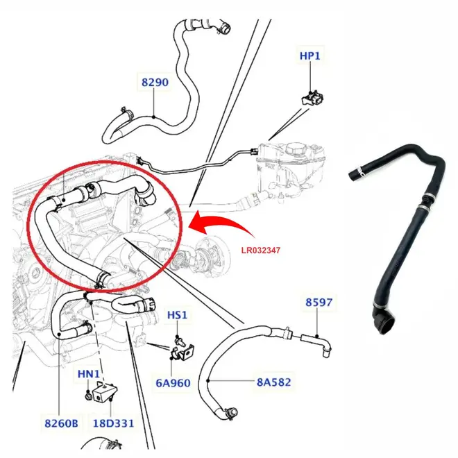 MANG SUPERIOR LAND ROVER/VOLVO EVOQUE/DISCOVERY SPORT/V60/XC60/S80/V70 2012 A 2016 LR03234