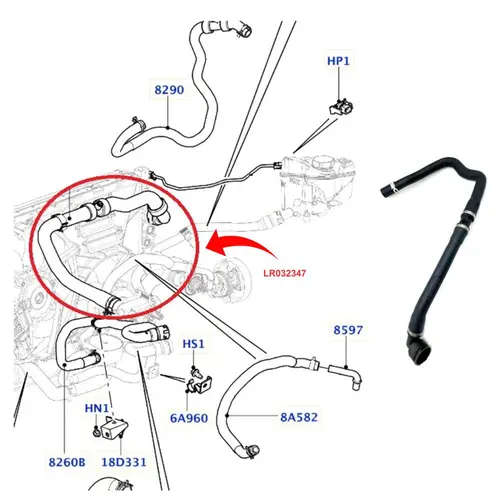 MANG SUPERIOR LAND ROVER/VOLVO EVOQUE/DISCOVERY SPORT/V60/XC60/S80/V70 2012 A 2016 LR03234