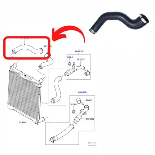MANG SUP INTERCOOLER LD LAND ROVER RANGE ROVER SPORT 3.6 32V TDV8 2005 A 2009 PNH500371/SK