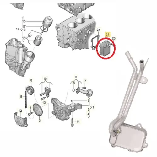 RADIADOR OLEO AUDI/VW A1/GOLF/JETTA 1.4 16V TFSI/TSI 2010 A 2017 03C117021J/SKU2127