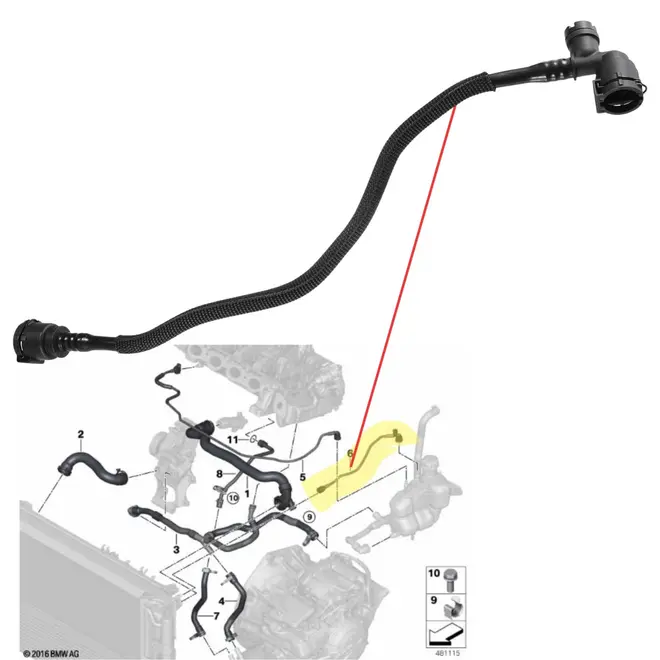 MANGUEIRA RESERVATÓRIO EXPANSÃO AO RADIADOR BMW 225I X1 X2 MINI COOPER 2013 A 2023 17127617366