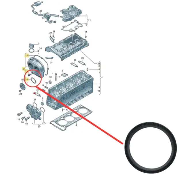 ANEL VEDACAO TAMPA CORRENTE CABECOTE AUDI/VW 06L103583C/06G103583/06K103583