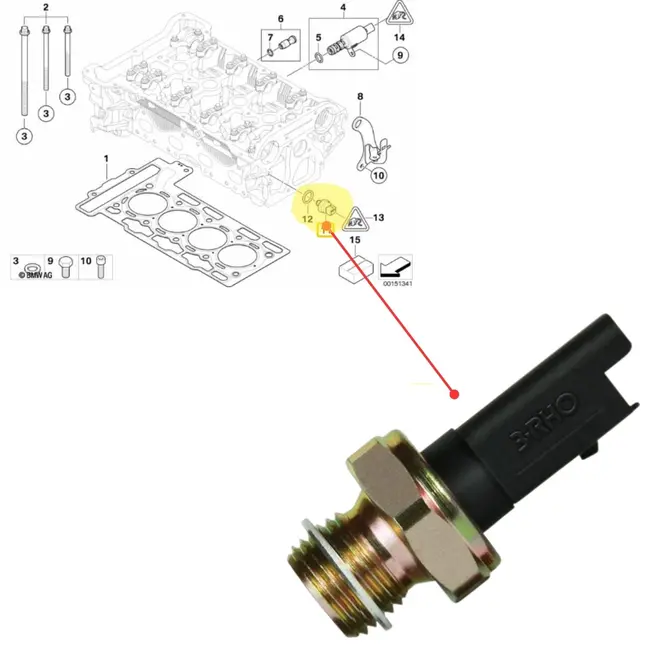 SENSOR PRESSÃO ÓLEO LAND ROVER MINI 1.6 N12 N14 2.2 224DT 2006 A 2019 LR005365