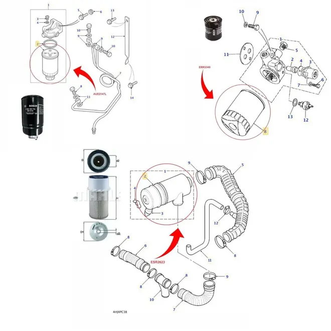 KIT DE FILTROS DE AR, ÓLEO E COMBUSTÍVEL LAND ROVER DEFENDER 90, 110 E 130 300 TDI 1994 A 2006