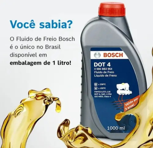 FLUIDO DE FREIO BOSCH DOT 4 SINTÉTICO 1000 ML 1 LITRO