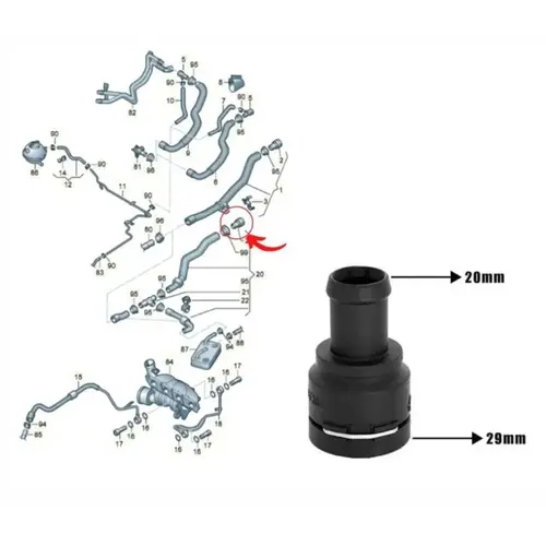 FLANGE AR QUENTE RETA AUDI/VW 1.6/2.0 8V/1.8 20V T/2.0 16V FSI/TSI/2.5 20V FSI 3B0122291B/