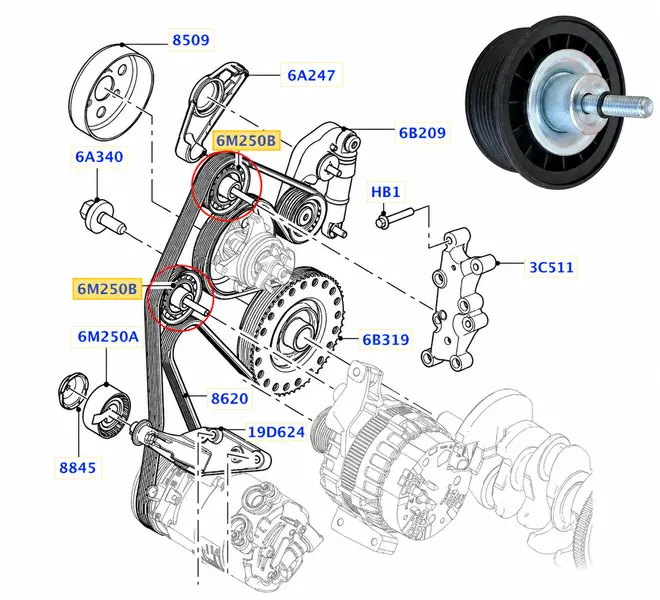 KIT CORREIA POLY-V ALTERNADOR LAND ROVER EVOQUE DISCOVERY SPORT 2.0 16V SI4 ECOBOOST 2012 A 2018