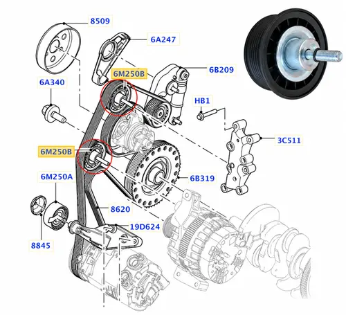 KIT CORREIA POLY-V ALTERNADOR LAND ROVER EVOQUE DISCOVERY SPORT 2.0 16V SI4 ECOBOOST 2012 A 2018