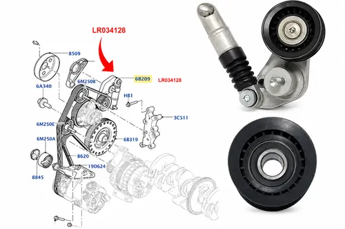 KIT CORREIA POLY-V ALTERNADOR LAND ROVER EVOQUE DISCOVERY SPORT 2.0 16V SI4 ECOBOOST 2012 A 2018