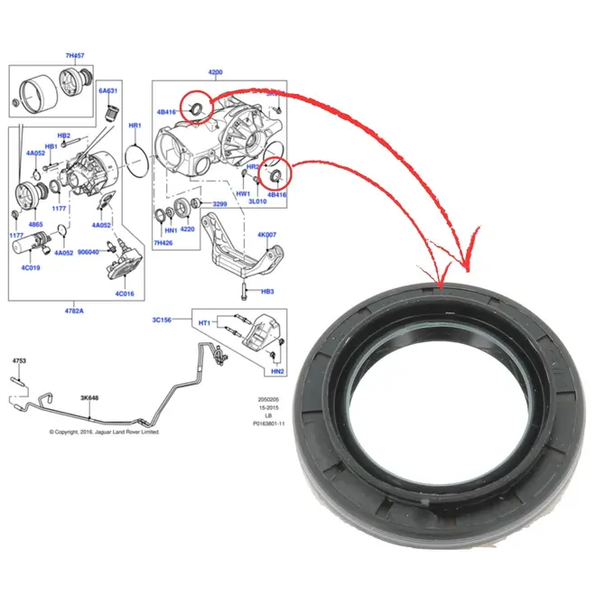 RETENTOR LATERAL DIFERENCIAL TRASEIRO LAND ROVER EVOQUE FREELANDER 2 VOLVO S60 S80 V50 V60 XC60 XC90 2002 A 2019 LR023440