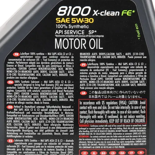 ÓLEO MOTOR MOTUL 8100 X-CLEAN FE 5W-30 1L 100% SINTÉTICO