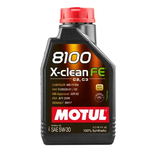ÓLEO MOTOR MOTUL 8100 X-CLEAN FE 5W-30 1L 100% SINTÉTICO