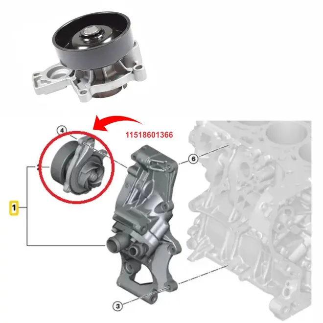 BOMBA AGUA BMW/MINI 2.0 16V B48 2015 A 2019 S/FURO 11518601366/SKU1217